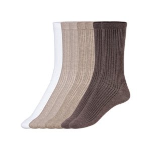 esmara® Dámské ponožky s BIO bavlnou, 7 párů (35-38, béžová/krémová/hnědá)