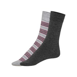 Livergy® Pánské ponožky s BIO bavlnou, 2 páry (43-46, vzor/šedá)