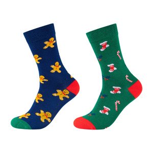 Fun Socks Vánoční ponožky v dárkovém balení, 2 páry (cukrové hole / perníček, 36-40)