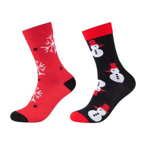 Fun Socks Vánoční ponožky v dárkovém balení, 2 páry (Sněhulák/sněhová vločka, 41/46)