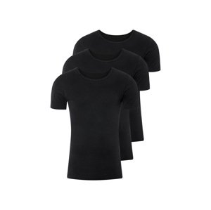 Livergy® Pánské spodní triko, 3 kusy (kulatý výstřih, 7/Xl, černá)