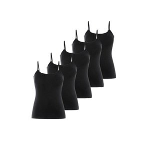 esmara® Dámský top se špagetovými ramínky, 5 kusů (M (40/42), černá)