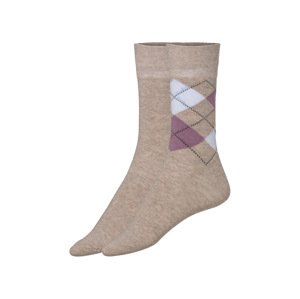 esmara® Dámské ponožky s BIO bavlnou, 2 páry (39-42, béžová)