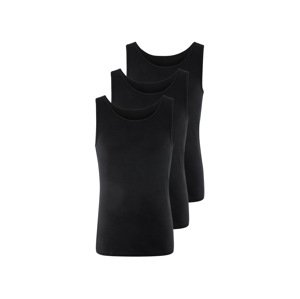Livergy® Pánský nátělník, 3 kusy (4/S, černá)
