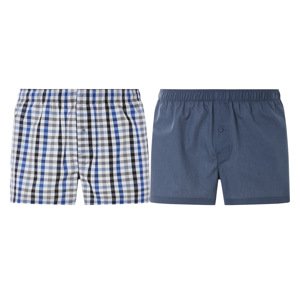 Livergy® Pánské boxerky, 2 kusy (6/L, modrá / pestrobarevná)