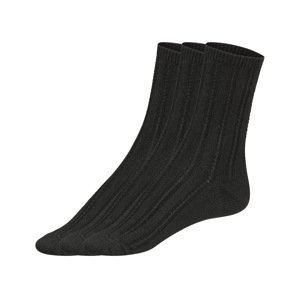 esmara® Dámské pletené ponožky, 3 páry (39-42, černá)