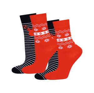 Soxo Dámské vánoční ponožky, 2 páry (36/40, černá/červená)