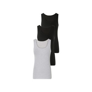 esmara® Dámské tílko, 3 kusy (Xs(32/34), černá/šedá)