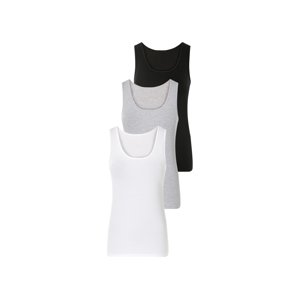 esmara® Dámské tílko, 3 kusy (Xs(32/34), černá/šedá/bílá)