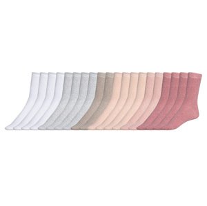 esmara® Dámské ponožky, 20 párů (bílá/růžová/šedá, 35/38)