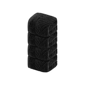 Livarno home Froté ručník pro hosty, 30 x 50 cm, 500 g/m2, 4 kusy (černá)