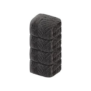 Livarno home Froté ručník pro hosty, 30 x 50 cm, 500 g/m2, 4 kusy (šedá)