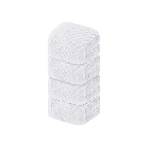 Livarno home Froté ručník pro hosty, 30 x 50 cm, 500 g/m2, 4 kusy (bílá)