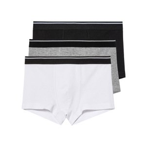 pepperts!® Chlapecké boxerky s BIO bavlnou, 3 kusy (146/152, černá/šedá/bílá)