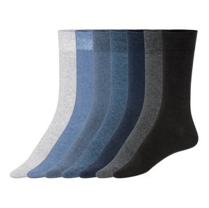 Livergy® Pánské ponožky s BIO bavlnou, 7 párů (39/42, modrá / navy modrá / šedá / černá)