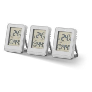 Auriol® Teploměr a vlhkoměr, 3dílná sada (bílá)