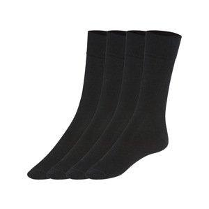 Livergy® Pánské ponožky s BIO bavlnou, 4 páry (43-46, černá)