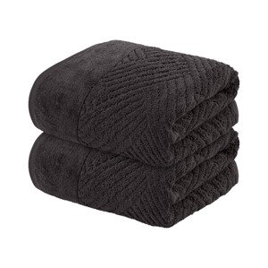 Livarno home Froté ručník, 50 x 100 cm, 500 g/m2, 2 kusy (černá)