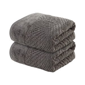 Livarno home Froté ručník, 50 x 100 cm, 500 g/m2, 2 kusy (tmavě šedá)