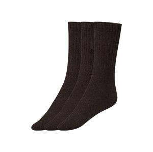 Livergy® Pánské ponožky z hrubé pleteniny, 3 kusy (39-42, hnědá)
