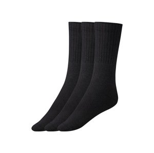 Livergy® Pánské ponožky z hrubé pleteniny, 3 kusy (39-42, černá)