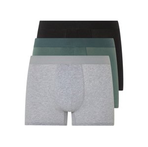 Livergy® Pánské boxerky s BIO bavlnou, 3 kusy (8/Xxl, černá/zelená/šedá)