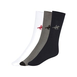 Livergy® U.s. Grand Polo Pánské ponožky, 3 páry (39/42, šedá/bílá/černá)