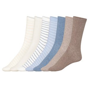 esmara® Dámské ponožky s BIO bavlnou, 7 párů (35-38, bílá/šedá/modrá/hnědá/béžová)