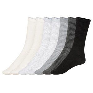 esmara® Dámské ponožky s BIO bavlnou, 7 párů (35-38, bílá/šedá/černá)