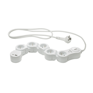 Tronic® Ohebná zásuvková lišta (zásuvková lišta/bílá)