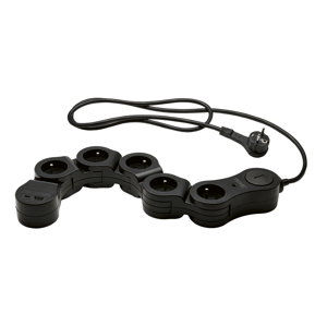 Tronic® Ohebná zásuvková lišta (zásuvková lišta/černá)