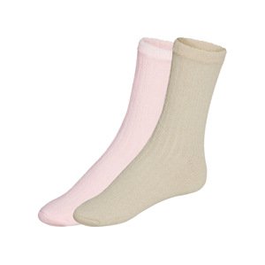 esmara® Dámské hebké ponožky, 2 páry (35/38, béžová/růžová)