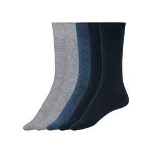 Livergy® Pánské ponožky s BIO bavlnou, 5 párů (modrá/šedá/černá, 43-46)