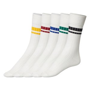 Livergy® Pánské ponožky s BIO bavlnou, 5 párů (39/42, bílá / šedá / navy modrá / černá)
