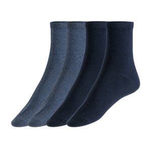 esmara® Dámské ponožky s BIO bavlnou, 4 páry (35-38, modrá / navy modrá)