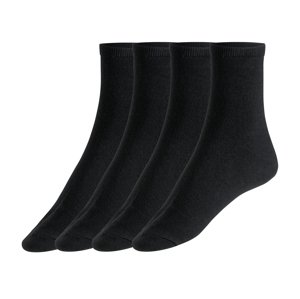 esmara® Dámské ponožky s BIO bavlnou, 4 páry (35-38, černá)
