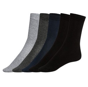 esmara® Dámské ponožky s BIO bavlnou, 5 párů (šedá / navy modrá / černá, 35-38)
