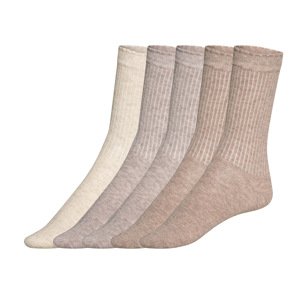 esmara® Dámské ponožky s BIO bavlnou, 5 párů (39-42, béžová)