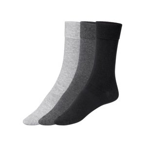 Livergy® Pánské ponožky s BIO bavlnou, 3 páry (39-42, šedá/černá)