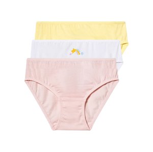 lupilu® Dívčí kalhotky s BIO bavlnou, 3 kusy (110/116, bílá/růžová/žlutá)