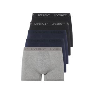 Livergy® Pánské boxerky, 5 kusů (černá / tmavě modrá / šedá, 7/Xl)