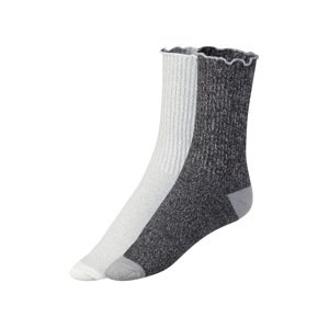 esmara® Dámské hebké ponožky, 2 páry (39-42, šedá/černá)