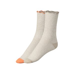esmara® Dámské hebké ponožky, 2 páry (35/38, béžová/oranžová)