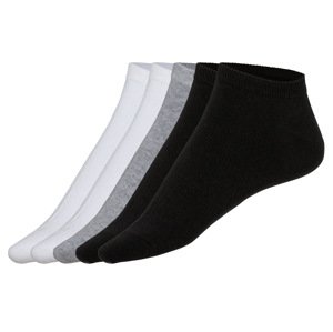 Livergy® Pánské nízké ponožky s BIO bavlnou, 5 párů (bílá/šedá/černá, 39-42)