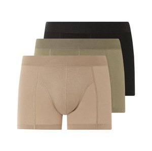 Livergy® Pánské boxerky s BIO bavlnou, 3 kusy (7/Xl, černá/khaki/béžová)