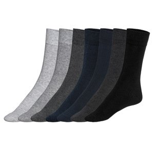 Livergy® Pánské ponožky s BIO bavlnou, 7 párů (šedá / navy modrá / černá, 43-46)