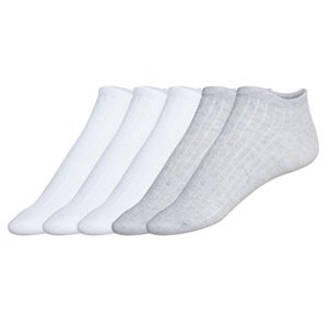 esmara® Dámské nízké ponožky, 5 párů (35-38, bílá/šedá)