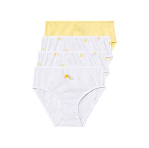 lupilu® Dívčí kalhotky s BIO bavlnou, 4 kusy (122/128, žlutá/bílá)