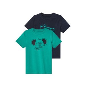 lupilu® Chlapecké triko, 2 kusy (navy modrá / zelená, 110/116)