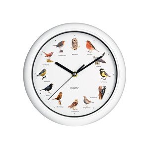 EASYmaxx Nástěnné hodiny s ptačími hlasy, Ø 25 cm (bílá)